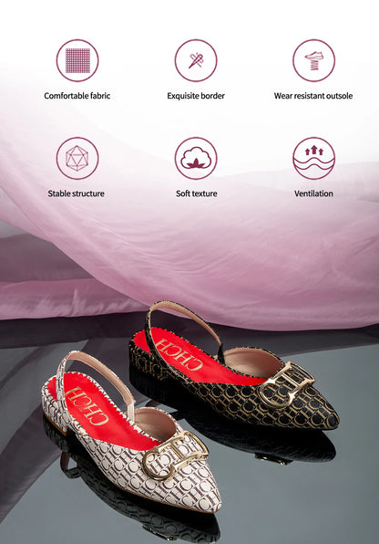 Exquisite Workmanship New Women's Low-heeled Single Shoes Fashion Simple Letters Print Versatile Women's Sandals