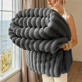 ROSEKIND Striped Fleece Blanket — view 7