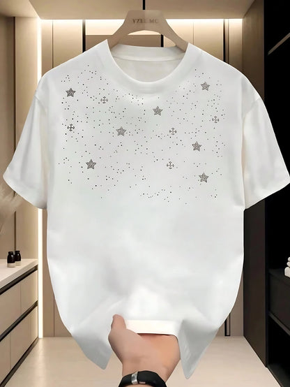 The new men's T-shirt for the summer of 2025 features a casual fashionable soft and breathable 3D pattern print