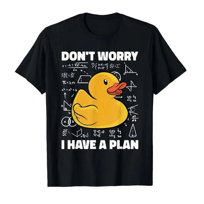Cute Duck Print T-shirts Summer Women Men Casual Fashion Funny High Street Loose Tops Crew Neck Short Sleeve Cotton T-shirts