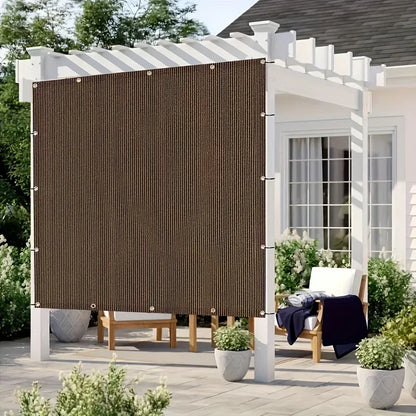 1pc 2*3/3*4m UV Protection Brown PE Shade Cloth - Durable Outdoor Sun Netting with Grommets for Travel, Picnics & Poolside