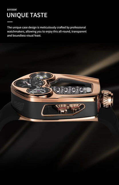 PINDU Design NEW Engine Series Quartz Watch Men TOP-luxurious Stainless Steel Compass Waterproof Swiss Quartz 762 Movement Watch