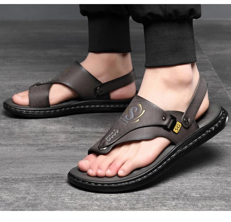 Brand Men's Sandals Summer Soft soled Anti slip Beach Shoes Male  Outdoor comfortable Men slippers Luxury High Quality sandalias
