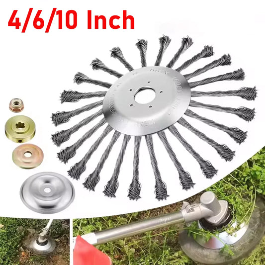10/6/4inch Wire Brush Trimmer Weed Cutter Head Grass Moss Steel Wire Grass Trimmer Head For Garden Lawnmover Cutter Tools