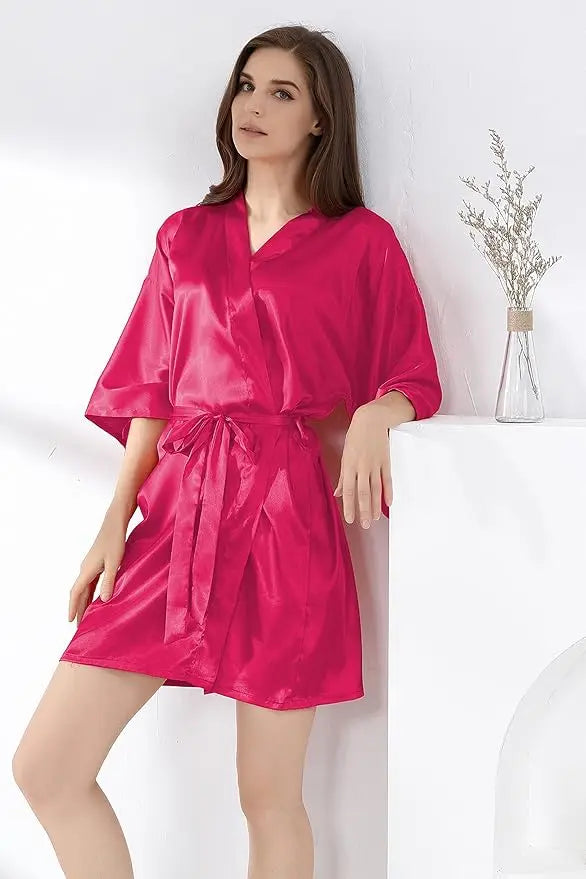 New Women's Sleeping Robe Home Clothes Sleeping Bridal Morning Robe Ding Simulated Silk Elastic Sleeping Robe Silk Short Dress