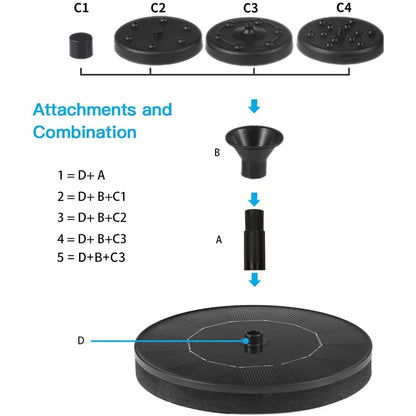 Circular Solar Fountain Pump Outdoor Swimming Pool Mini Floating Fountain Garden Courtyard Water Landscape Decoration Fountain