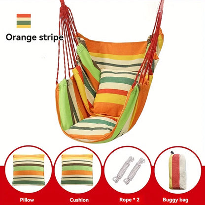 New Outdoor Swing Hammock Chair Canvas Leisure Chair No Pillow Or Cushion Dormitory Hammock Swing Rocking Chair(With Storage Bag