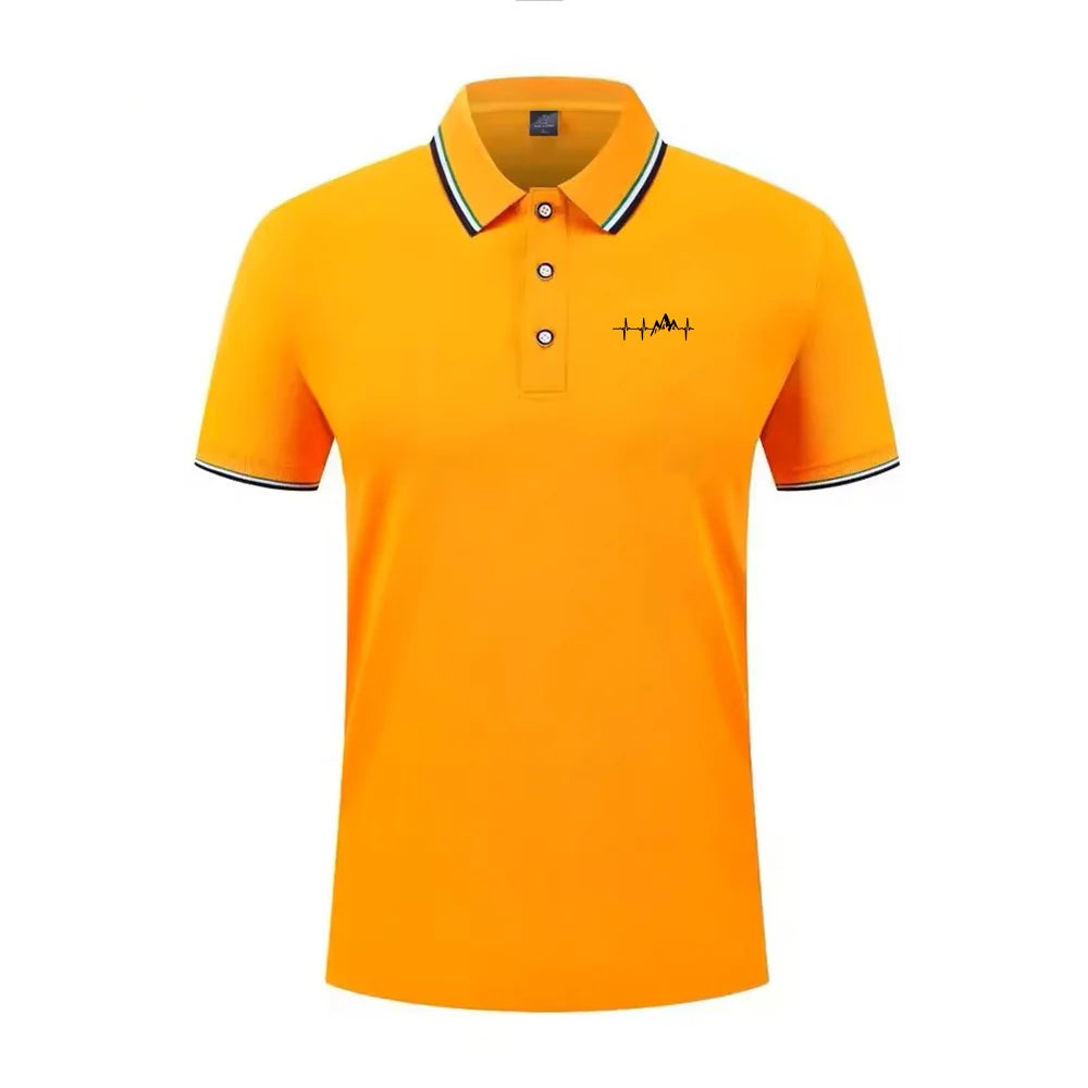 Summer men's 100% polyester fashion Milan print casual knight stripe lapel short-sleeved shirt polo shirt top