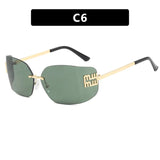 Riveted Rimless Rectangle Sunglasses — view 10