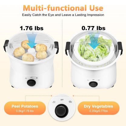 85W Electric Potato Peeler One-button Drive Automatic Peeler Spinner for Kitchens Restaurant Fast Food Shops