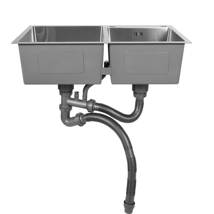 Stainless Steel Double Sink Wash Dishes With Drainer Deep Hidden Sink Bathroom Kitchen Accessories Household Items