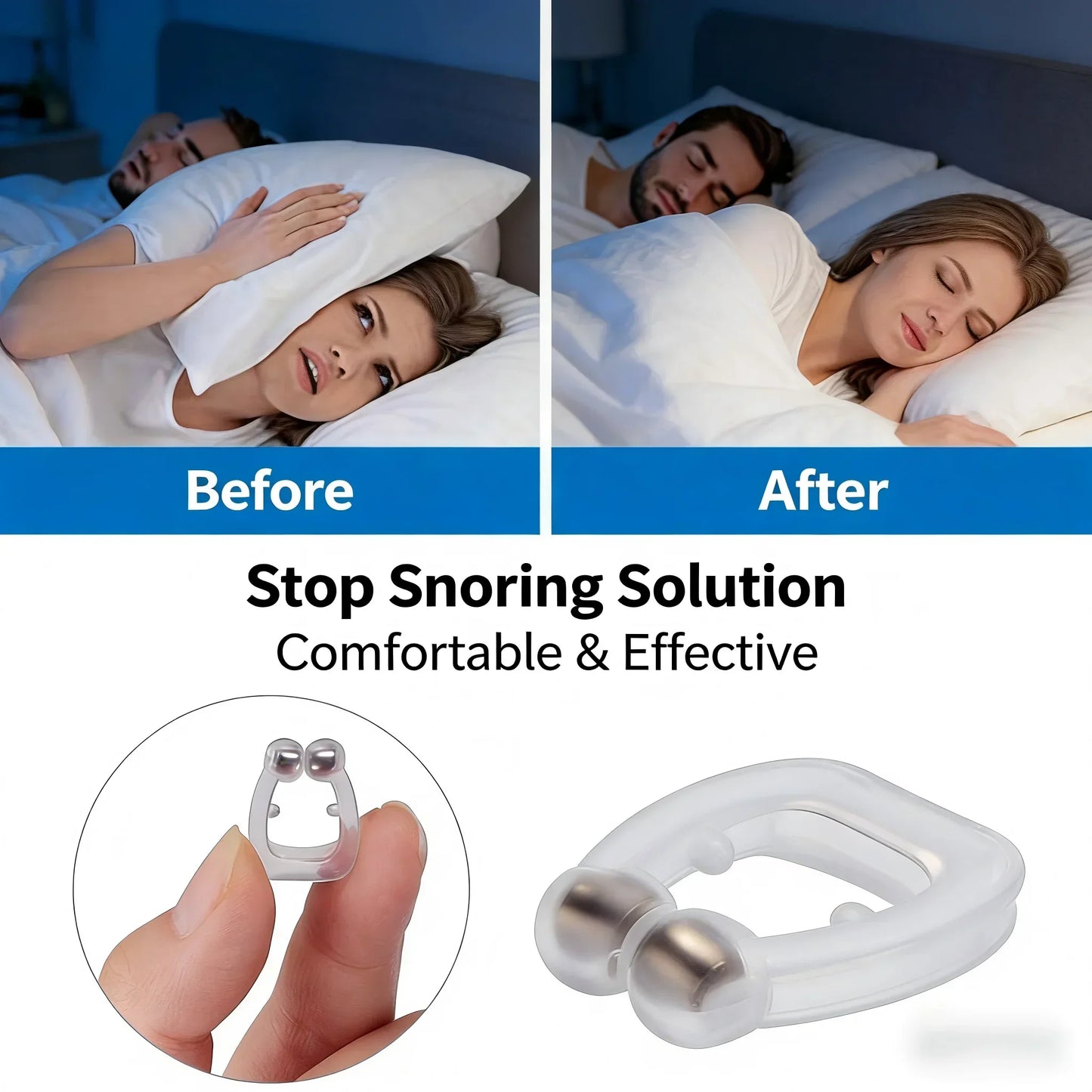 Snoring Stopper Anti-Snoring Device Gadget for Men And Women Snore Prevention Comfortable Nasal Strips for Better Sleep Quality