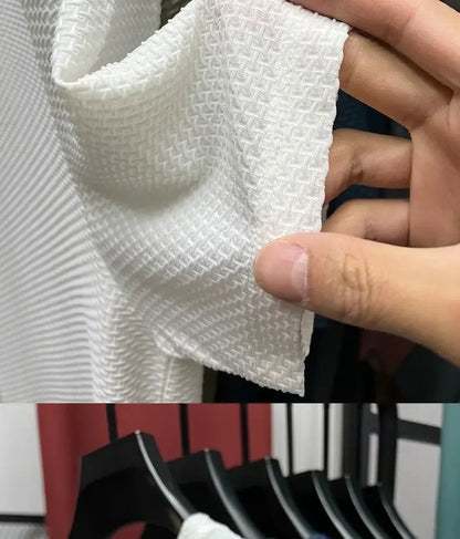 Ice Silk Mesh T-shirt Men's Short Sleeve Round Neck Tshirt Man Summer Half Sleeve Men Thin Solid Color Sports Tees Tops