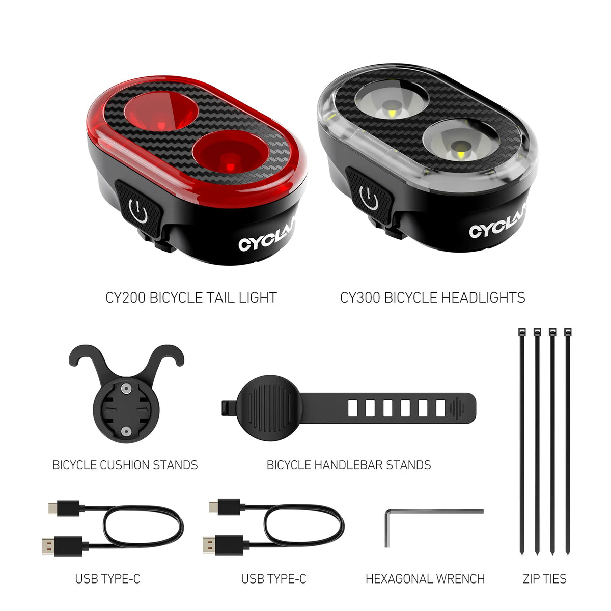 CYCLAMI CY300T Bicycle Light Set — view 7