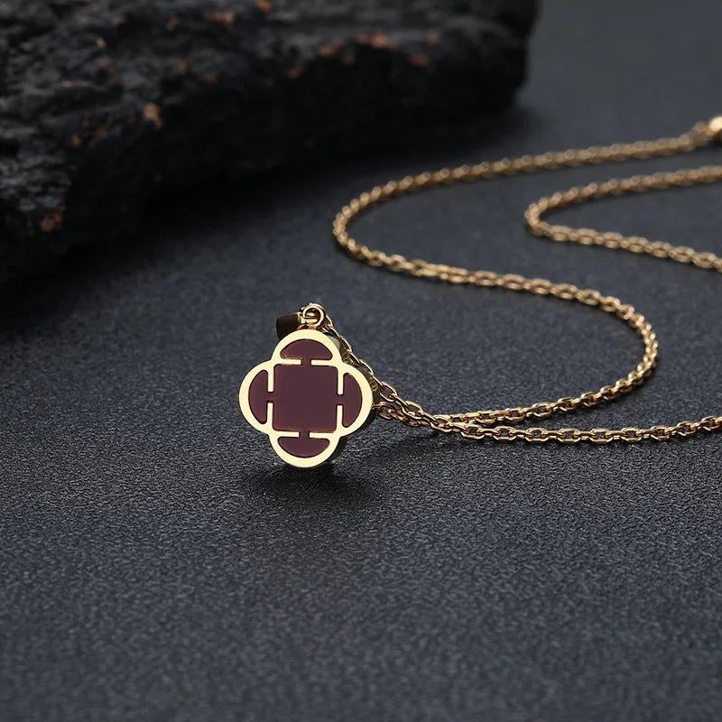 Stylish Men Petal Charms Necklace,Waterproof Stainless Steel Luck Leaf Pendant,Birthday Anniversary Father Gift for Him
