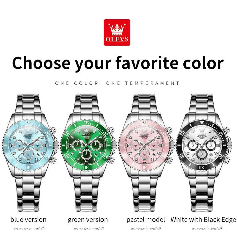 OLEVS 5632 Women's Elegant Luxury Quartz Watch Zircon Scale Waterproof Luminous Hands Date Function And Automatic Date Feature