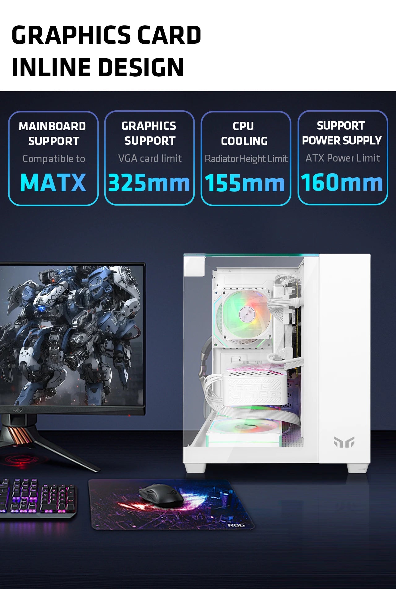 Yeah Magic CUBE MATX PC Case 270° Panoramic View Ultra-Clear Triple-Glass Showcase Design Supports up to 5 Fans オフィス＆ゲーミング PCケース