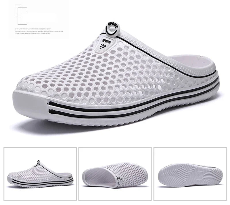 Comfortable Men Pool Sandals Summer Outdoor Beach Shoes Men Slip on Garden Clogs Casual Water Shower Slippers Unisex