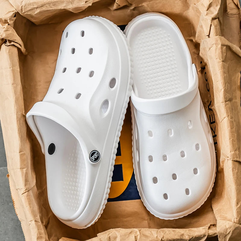 YUYIN Mens Summer Beach Sandals Casual Garden Clogs Outdoor Wide Toe Cross Sandals for Ladies Non Slip House Shower Slippers