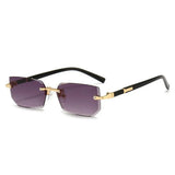 Rimless Rectangle Sunglasses Set — view 6