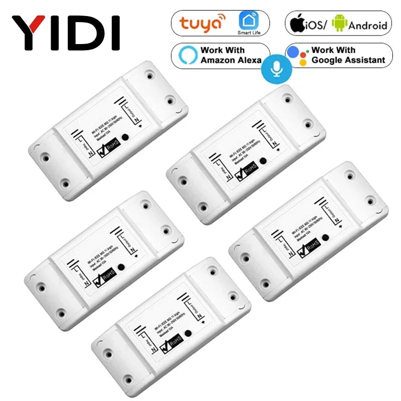 WiFi Smart Light Switch, 2/3/5 PCS DIY Breaker Module Basic Smart Home Tuya Smart Life Wireless Remote Control Alexa Google Home
