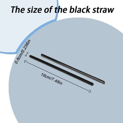 50PCS Black Reusable Straws Set, Heavy Duty for Thick Smoothies, Home/Kitchen/Bar Tool
