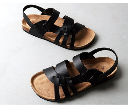 2022 New Summer Fashion Men Leather Sandals Outdoor Comfortable Breathable Sports Casual Non-Slip Beach Luxury Sandals