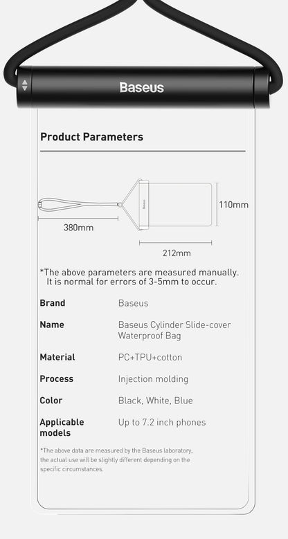 Baseus Waterproof Phone Case Under 7.2 inches For iPhone 12 Pro Max Swim Case IPX8 Universal Cover For Huawei Xiaomi Samsung
