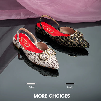 Exquisite Workmanship New Women's Low-heeled Single Shoes Fashion Simple Letters Print Versatile Women's Sandals