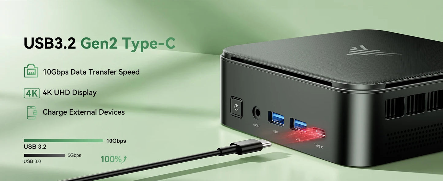 Mini PC with AMD Ryzen7 7735HS/7730U 32GB 512GB SSD AMD Mini PC computer Gaming PC  Support 4K HDMI DP Type-C WiF