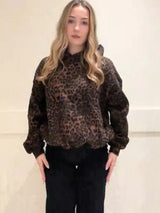 Relaxed Leopard Print Hoodie