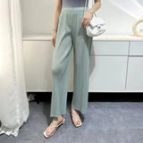 High-Waisted Pleated Wide-Leg Pants