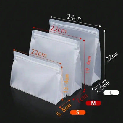 9-Piece PEVA Food Storage Bag Set - Reusable Leakproof Freezer Bags with Stand-Up Design