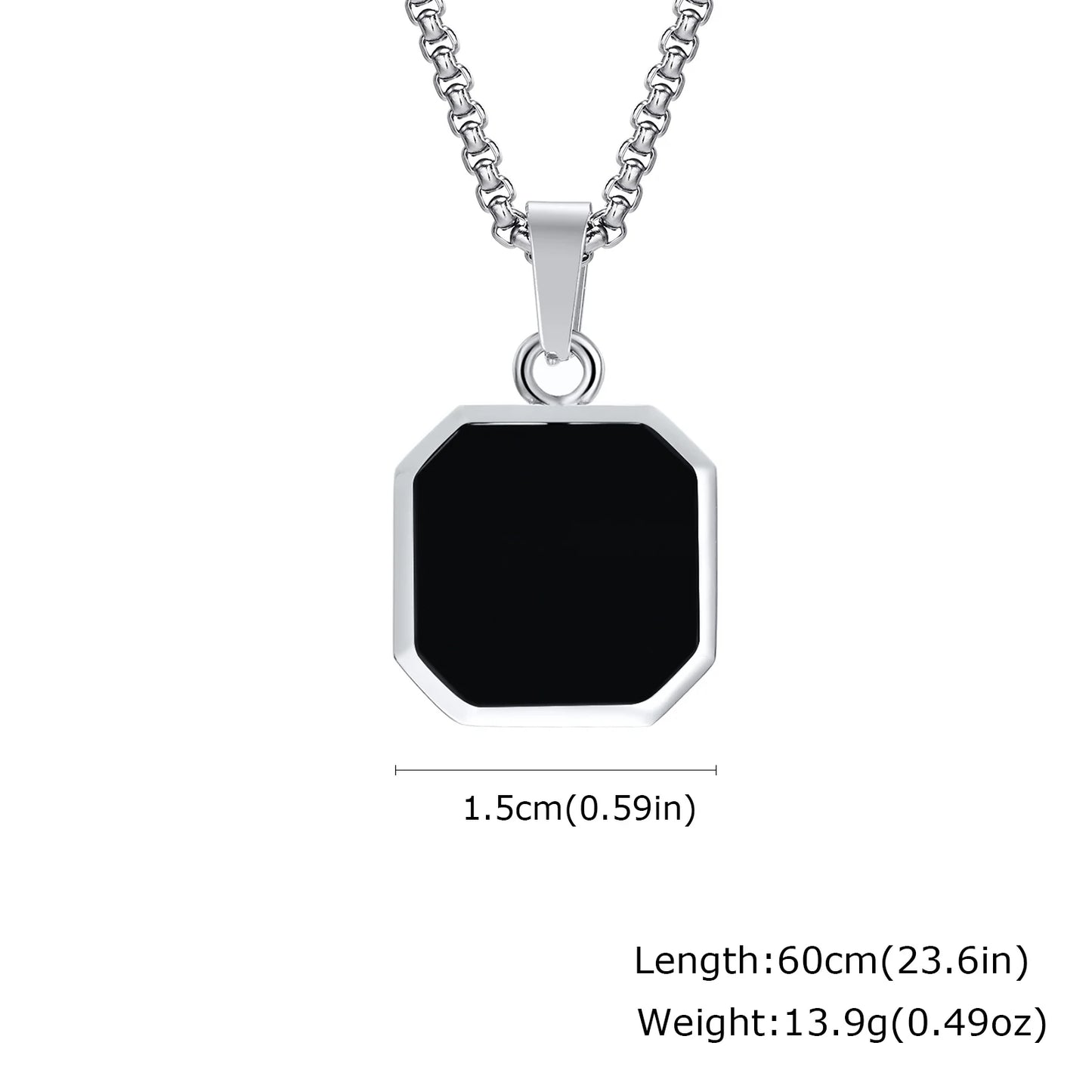 Men's Silver Color Geometric Pendant Necklace, Non Fading Stainless Steel Compass Necklace with Chain, Stylish Jewelry Gifts