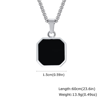 Men's Silver Color Geometric Pendant Necklace, Non Fading Stainless Steel Compass Necklace with Chain, Stylish Jewelry Gifts