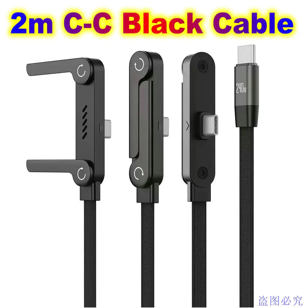 Foldable Charge Cable Usb C Charging Mobile Cable C Flat Charger for iPhone Kickcable Phone Kick Stand Ultra Fast Type C Wire 2M