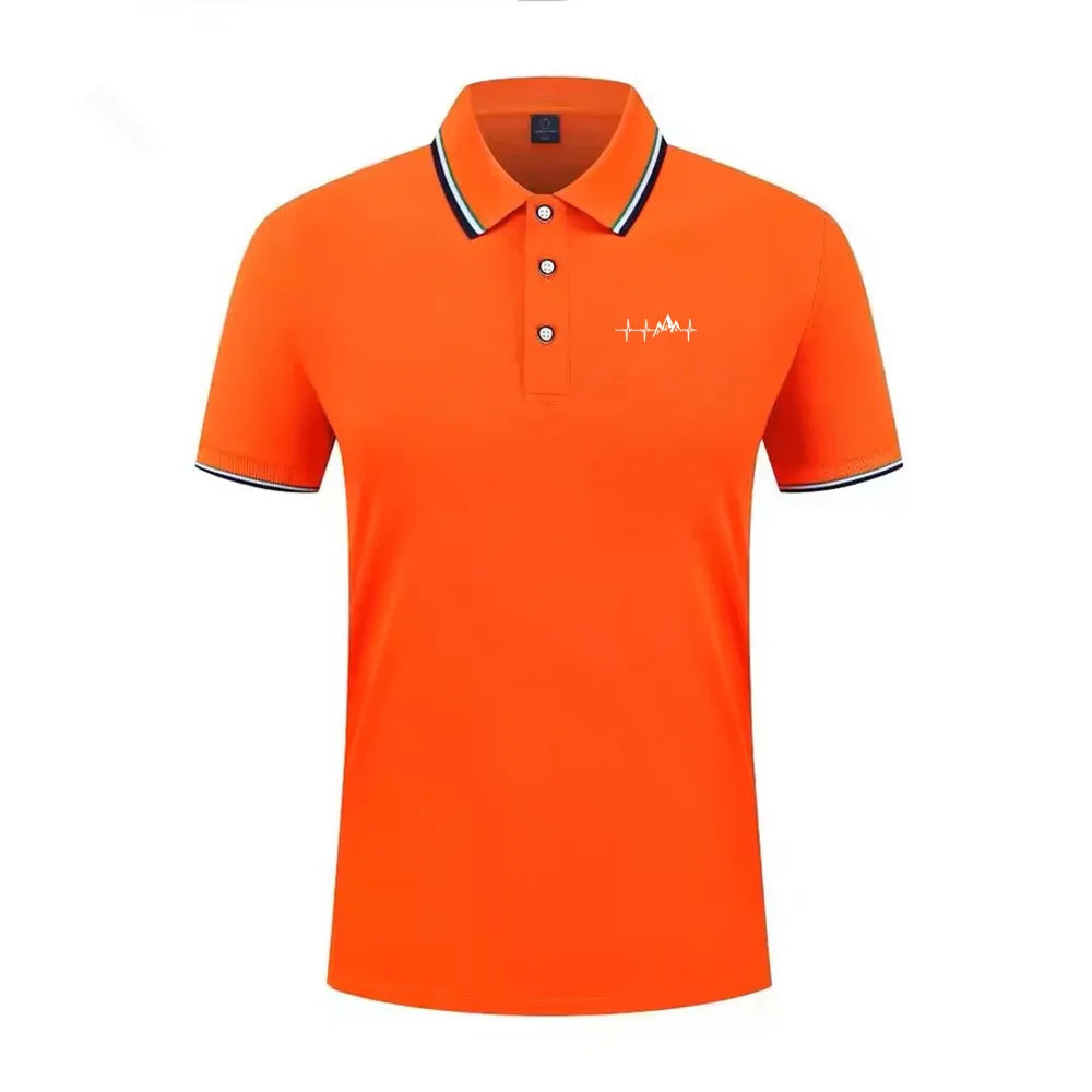 Summer men's 100% polyester fashion Milan print casual knight stripe lapel short-sleeved shirt polo shirt top