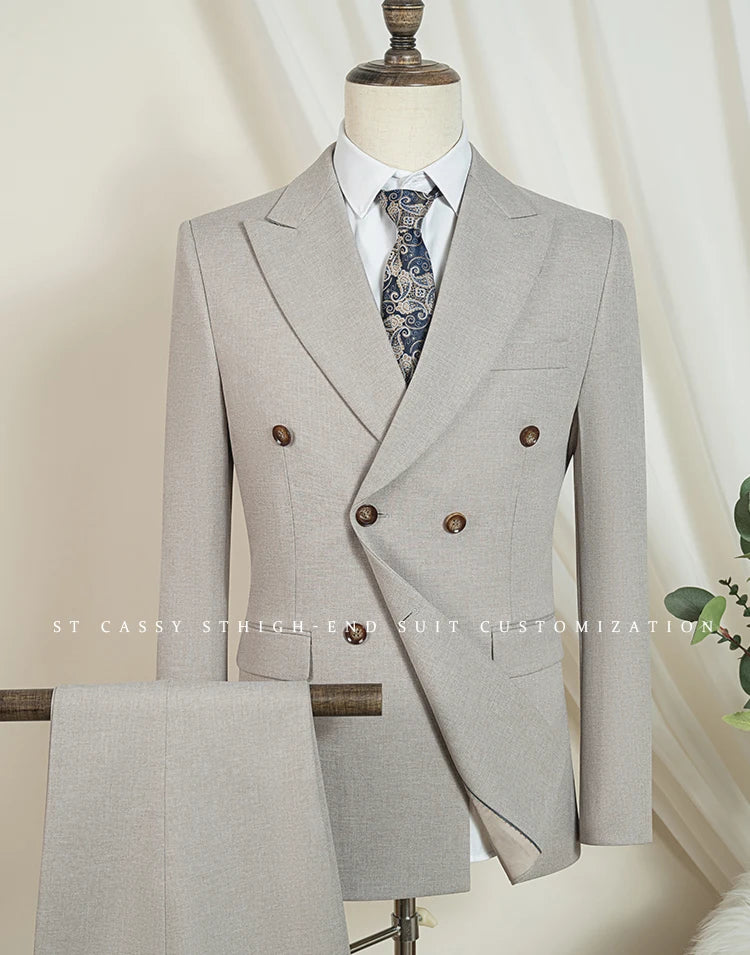 ST Cassy Elegant Man Suit 2 piece set Modern Wedding Party outfit Suits for Men Stylish Business office suit banquet attire