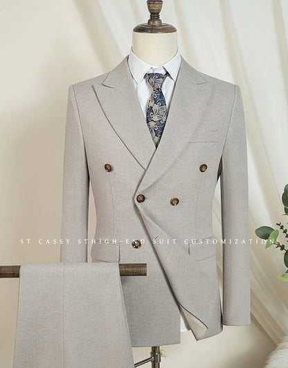 ST Cassy Elegant Man Suit 2 piece set Modern Wedding Party outfit Suits for Men Stylish Business office suit banquet attire