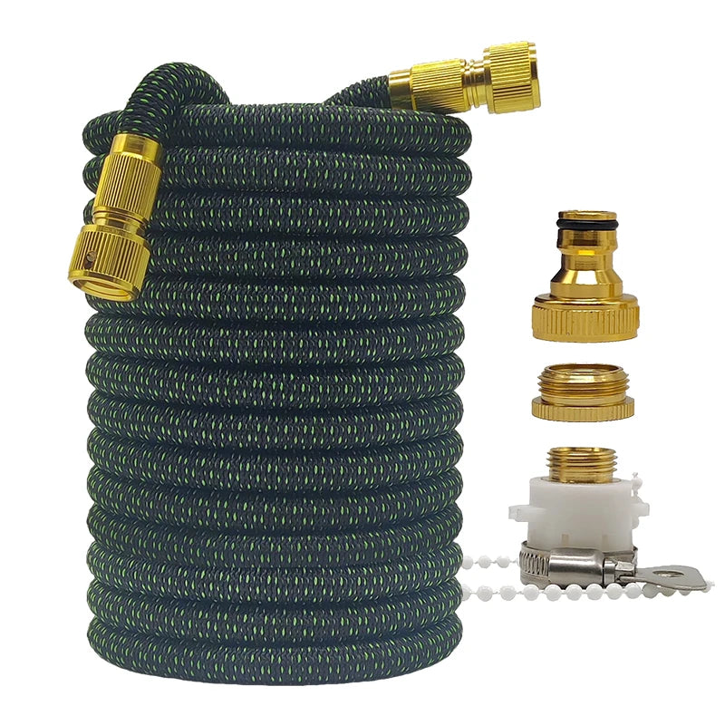 High Pressure Garden Water Hose Expandable Magic Flexible 2.5-30 Meters Sesame Granules Pipe Garden Farm Irrigation Car Wash Gun