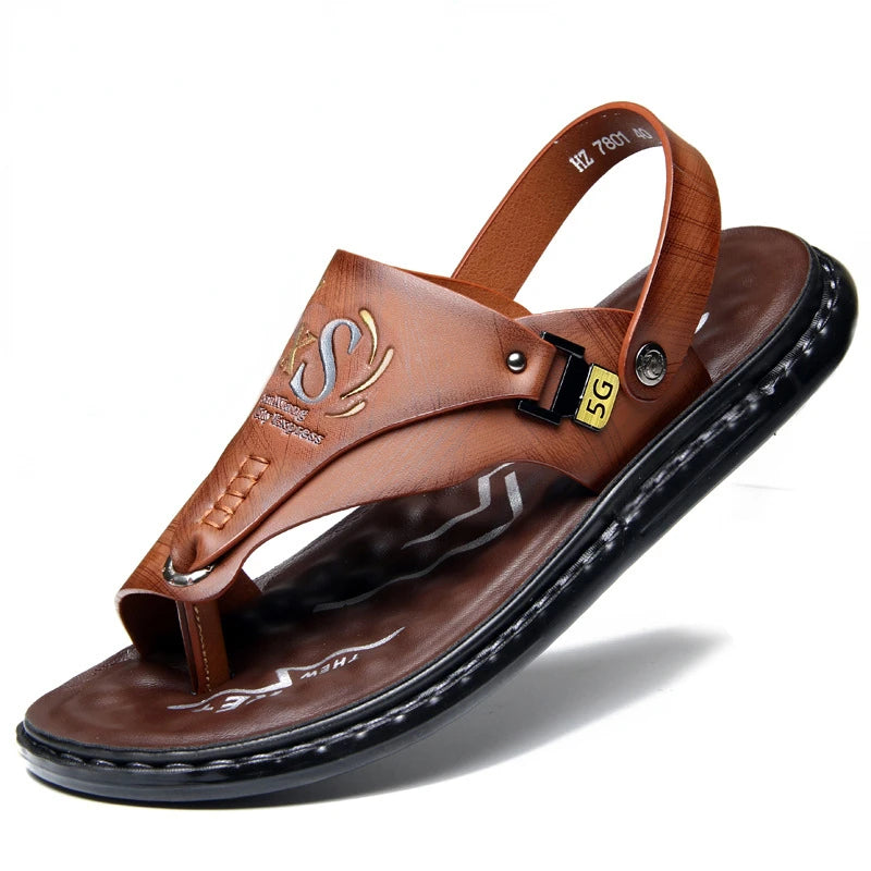 Brand Men's Sandals Summer Soft soled Anti slip Beach Shoes Male  Outdoor comfortable Men slippers Luxury High Quality sandalias