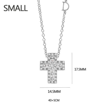 ANDYWEN 925 Sterling Silve Big Double Cross Pendant Long Chain Neckalce 2021 Korea Women High Quality D Twist Chain Jewelry Gift