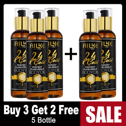 AILKE 24K Whitening Skin Set, Lightening, Remove Black Spots, Melanin, Stains, Even Skin Tone, Moisturizing, for All Skin Types