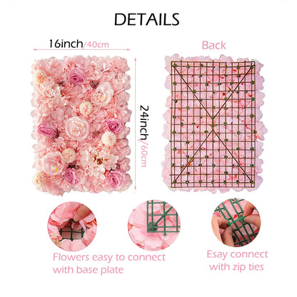 40x60cm Silk Rose Flower Champagne Artificial Flower for Wedding Decoration Flower Wall Panels Romantic Wedding Backdrop Decor