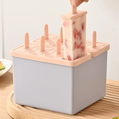 Popsicle/Sorbet Mold Food Grade Household Popsicle Making Frozen Ice Box Abrasive Tools with Lid Homemade Ice Cream Artifact