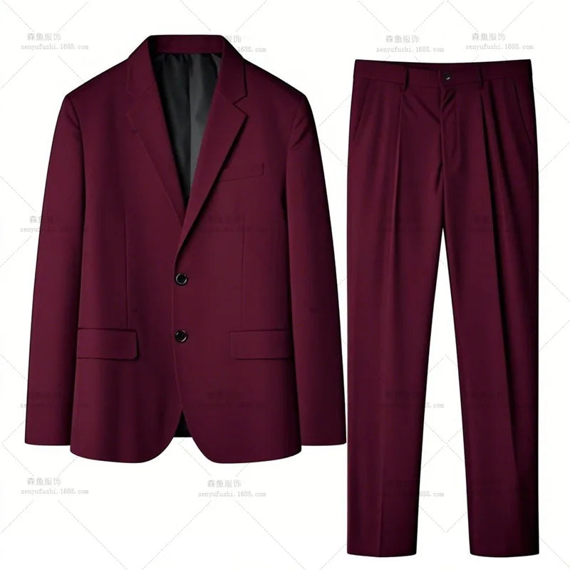High-quality Men's Fashionable Spring-autumn Formal Dress, Best Man Suit, Suit Set for Men, Two-piece Set for Work