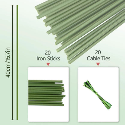20/40/60Pcs Plant Support Sticks Reusable Flower Holder Clips Orchid Rod Plant Sticks For Supporting Climbing Plant Garden Tool