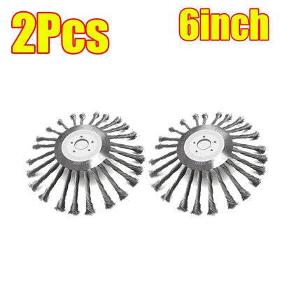 10/6/4inch Wire Brush Trimmer Weed Cutter Head Grass Moss Steel Wire Grass Trimmer Head For Garden Lawnmover Cutter Tools