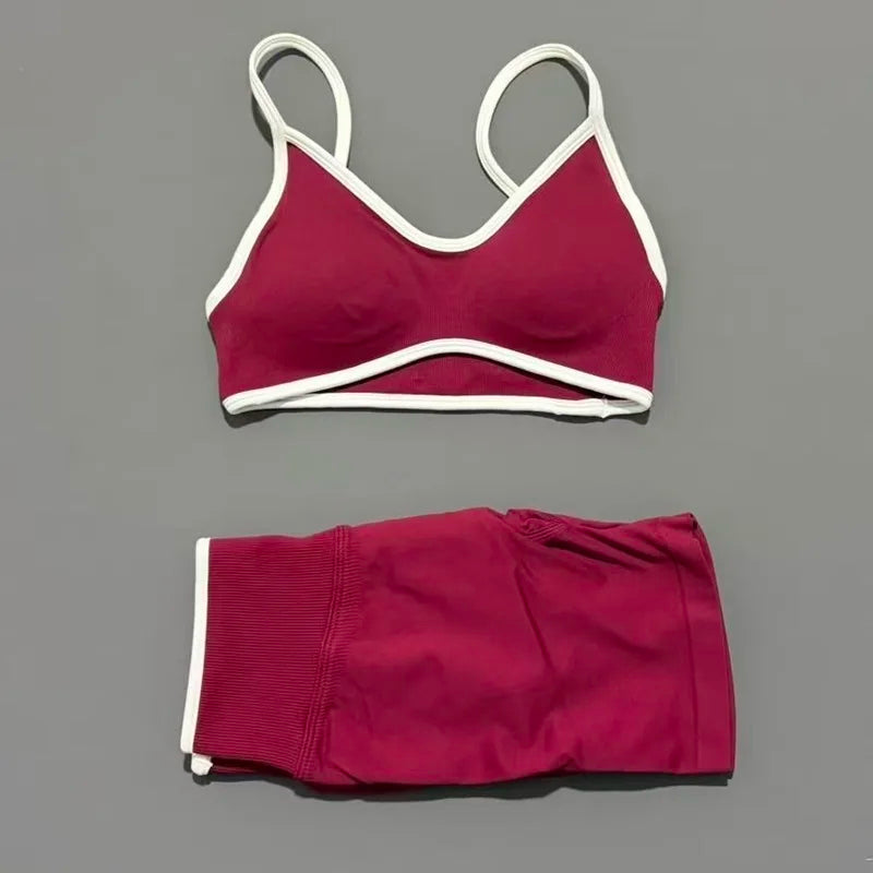 2Pcs HISTELLO Ignite Sculpt Sports Set Naked Feel Tummy Control Cross Bra Scrunch Hip Lifting Yoga Pilates Running Fitness Sets