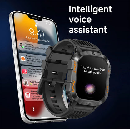 2026 New 1200 mAh Battery Military Smartwatch Men 5ATM Waterproof Fitness Tracker Health Heart Rate Smart Watch For iOS Android